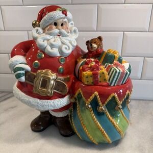 Vintage Rare1990's Bob Mackie Home Collection Santa Cookie Jar GW995
